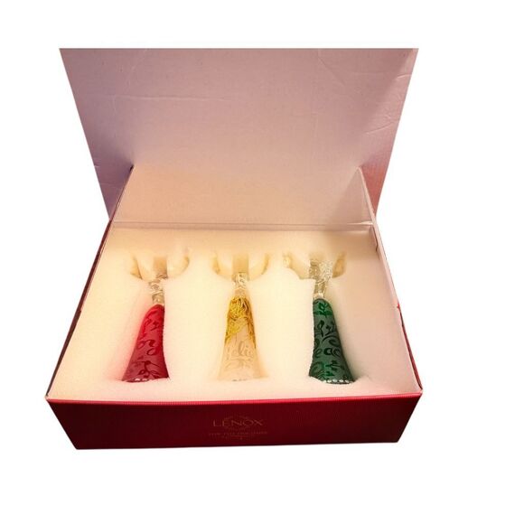 Lenox Crystal Joyous Tidings Angels Ornaments Set of Three Joy Hope Peace - Picture 4 of 6